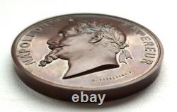 Médaille en bronze Napoléon III Graveur Ponscarme 70 mm 160 g étui d'origine