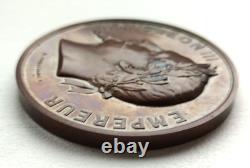 Médaille en bronze Napoléon III Graveur Ponscarme 70 mm 160 g étui d'origine