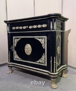 Meuble style Napoléon III Boulle en bois laqué et bronzes dorés