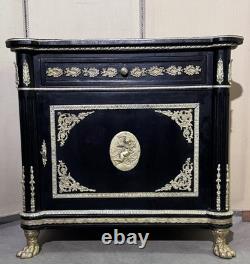 Meuble style Napoléon III Boulle en bois laqué et bronzes dorés