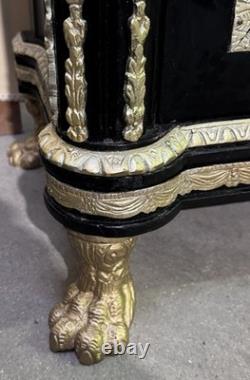 Meuble style Napoléon III Boulle en bois laqué et bronzes dorés