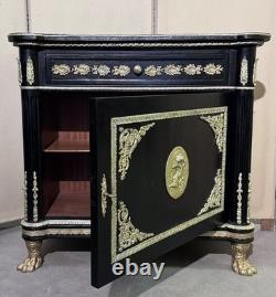Meuble style Napoléon III Boulle en bois laqué et bronzes dorés