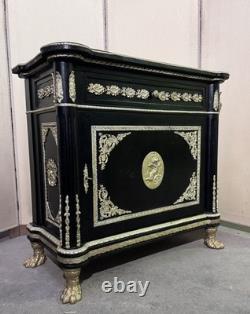 Meuble style Napoléon III Boulle en bois laqué et bronzes dorés
