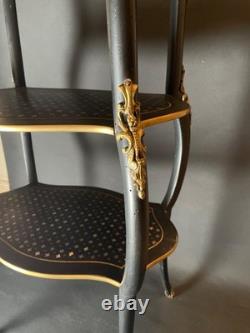 Meuble / table Napoléon III nacre et bois d'ébène Avec élément bronze Guéridon