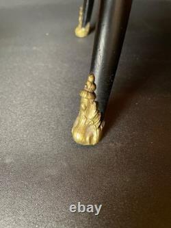 Meuble / table Napoléon III nacre et bois d'ébène Avec élément bronze Guéridon