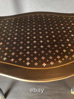 Meuble / table Napoléon III nacre et bois d'ébène Avec élément bronze Guéridon