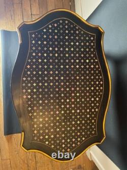 Meuble / table Napoléon III nacre et bois d'ébène Avec élément bronze Guéridon