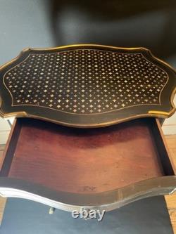 Meuble / table Napoléon III nacre et bois d'ébène Avec élément bronze Guéridon