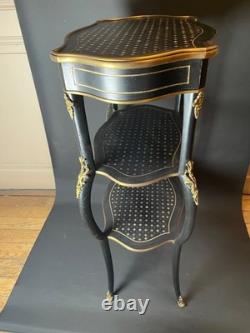Meuble / table Napoléon III nacre et bois d'ébène Avec élément bronze Guéridon