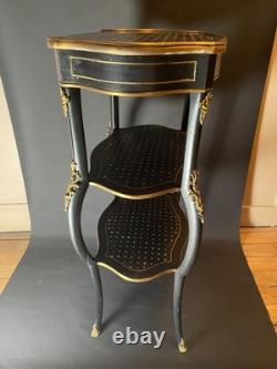 Meuble / table Napoléon III nacre et bois d'ébène Avec élément bronze Guéridon