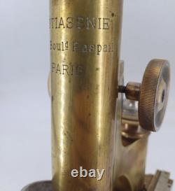 Microscope STIASSNIE XIXème Napoléon III bronze appareil scientifique qualité