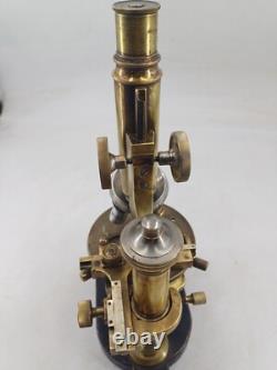 Microscope STIASSNIE XIXème Napoléon III bronze appareil scientifique qualité