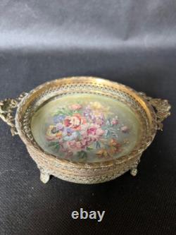 Mini plateau de vanité Napoléon III XIXe Bronze. Objet de vitrine