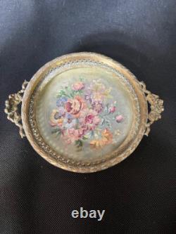 Mini plateau de vanité Napoléon III XIXe Bronze. Objet de vitrine
