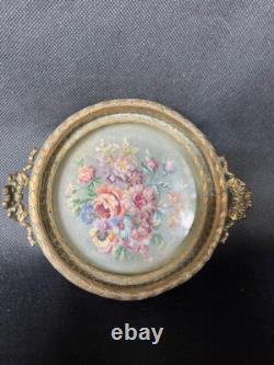 Mini plateau de vanité Napoléon III XIXe Bronze. Objet de vitrine