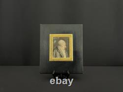 Miniature, portrait d'homme de profil, XIXe siècle