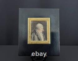 Miniature, portrait d'homme de profil, XIXe siècle