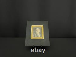 Miniature, portrait d'homme de profil, XIXe siècle