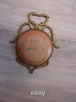 Miniature sur terre cuite, cadre bronze Jeunes mendiants Style NAPOLEON III