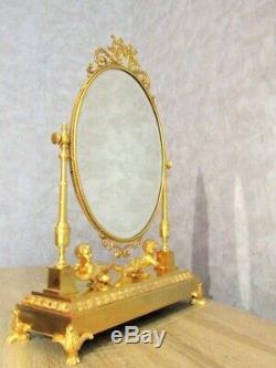 Miroir Bronze Doré, Pendule en bronze, Empire, clock Napoléon III