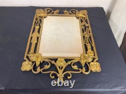 Miroir Bronze Napoleon III 19ème Style Renaissance Verre Biseauté