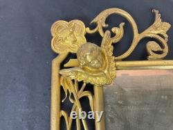 Miroir Bronze Napoleon III 19ème Style Renaissance Verre Biseauté