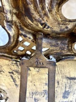 Miroir Chevalet Bronze Style Roccoco Période Napoleon III Orné D'un Chérubin