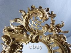 Miroir dans cadre en bronze Napoléon III, style Rococo 19ème siècle