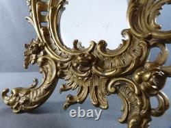 Miroir dans cadre en bronze Napoléon III, style Rococo 19ème siècle