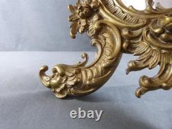 Miroir dans cadre en bronze Napoléon III, style Rococo 19ème siècle