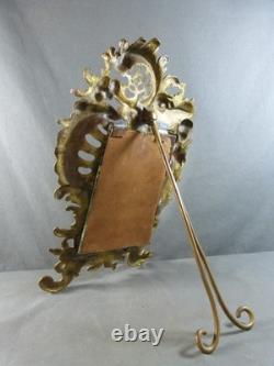 Miroir dans cadre en bronze Napoléon III, style Rococo 19ème siècle