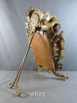 Miroir dans cadre en bronze Napoléon III, style Rococo 19ème siècle