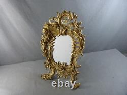 Miroir dans cadre en bronze Napoléon III, style Rococo 19ème siècle