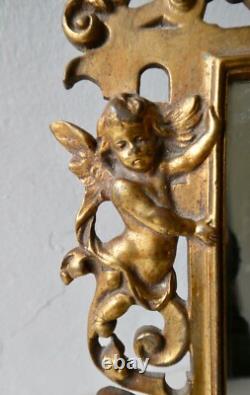Miroir en bronze doré à décor de putti, angelots, Napoléon III, Mirror Angels