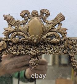 Miroir en bronze et laiton repoussé Napoléon III