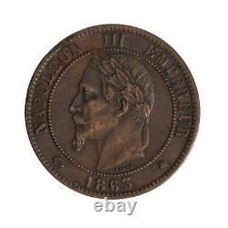 Monnaie France 10 centimes Napoléon III Bronze 1863 Paris (A) P14464