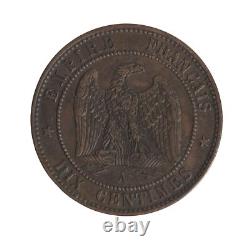 Monnaie France 10 centimes Napoléon III Bronze 1863 Paris (A) P14464