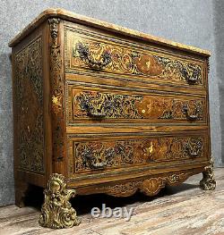 Muséale et rare commode Boulle style Napoléon III époque circa 1900-1920