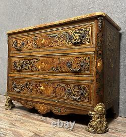 Muséale et rare commode Boulle style Napoléon III époque circa 1900-1920