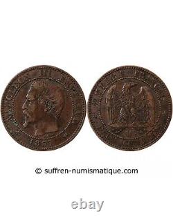 NAPOLEON III 2 CENTIMES 1857 D LYON ANCRE Petit Lion