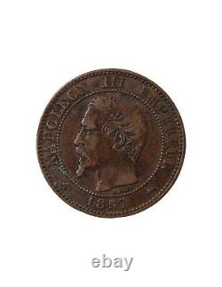 NAPOLEON III 2 CENTIMES 1857 D LYON ANCRE Petit Lion