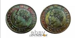 NAPOLÉON III Un Centime ESSAI Double avers 1855 Rouen