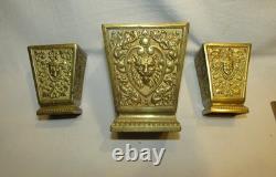 NECESSAIRE A FUMEUR SERVICE BRONZE DORE Napoléon III antique ornate desk smoke