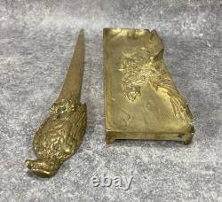 NÉCESSAIRE DE BUREAU. Plateau. Coupe Papier Impérial Fin XIXe Napoléon III Aigle