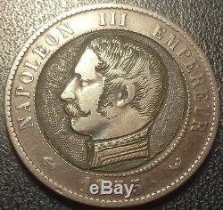 Napoléon III 10 centimes 1855 W satirique magnifique tête de prussien