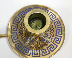 Napoléon III Bronze Barbedienne Émailleur Bougeoir