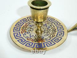 Napoléon III Bronze Barbedienne Émailleur Bougeoir