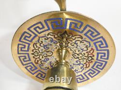 Napoléon III Bronze Barbedienne Émailleur Bougeoir