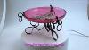 Napoleon Iii Pink Ruby Glass Coupe With Impasto Enamel Decoration On Bronze Stand