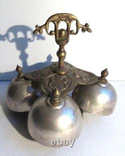 Objet religieux Napoléon III, clochette d'église à 4 sonneries, bronze et métal